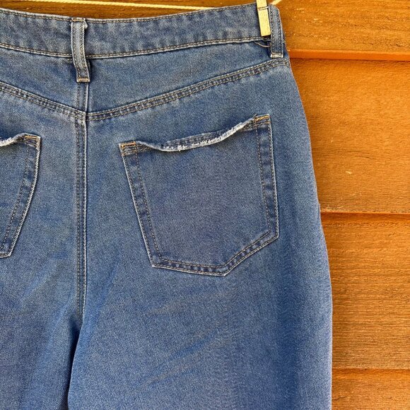 Forever 21 High Rise Ankle Distressed Lose Fit Blue Jeans Size 28 - Picture 11 of 13